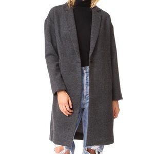 Madewell Charcoal Grey Monsieur Woolblend Coat, M